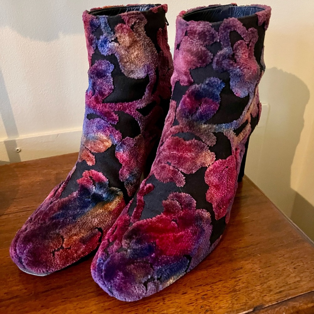 Stuart Weitzman Bacari Brocade Botanic Velvet Ankle Boot